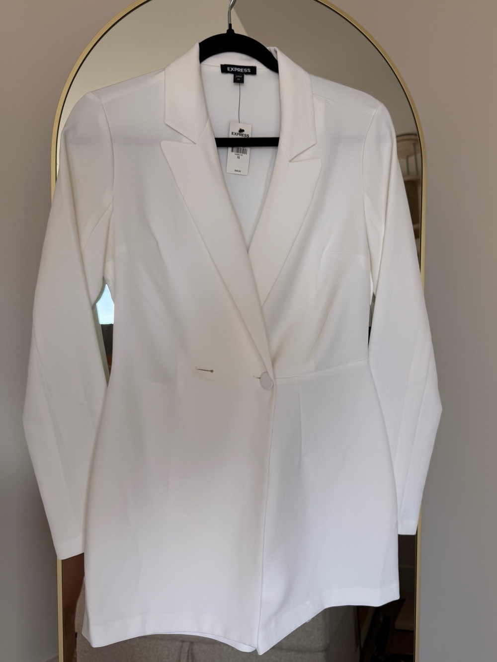 Express Women's White Tailored Blazer Dress with shorts